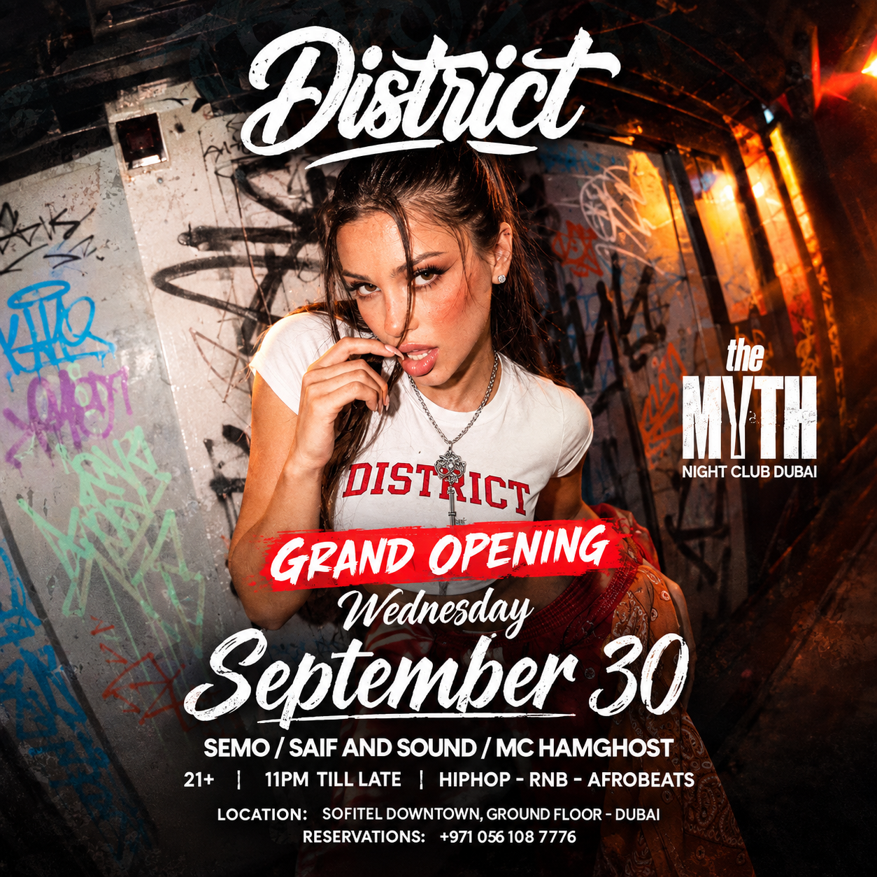 GRAND OPENING OF DISTRICT -   The New Midweek Party in Town at MYTH